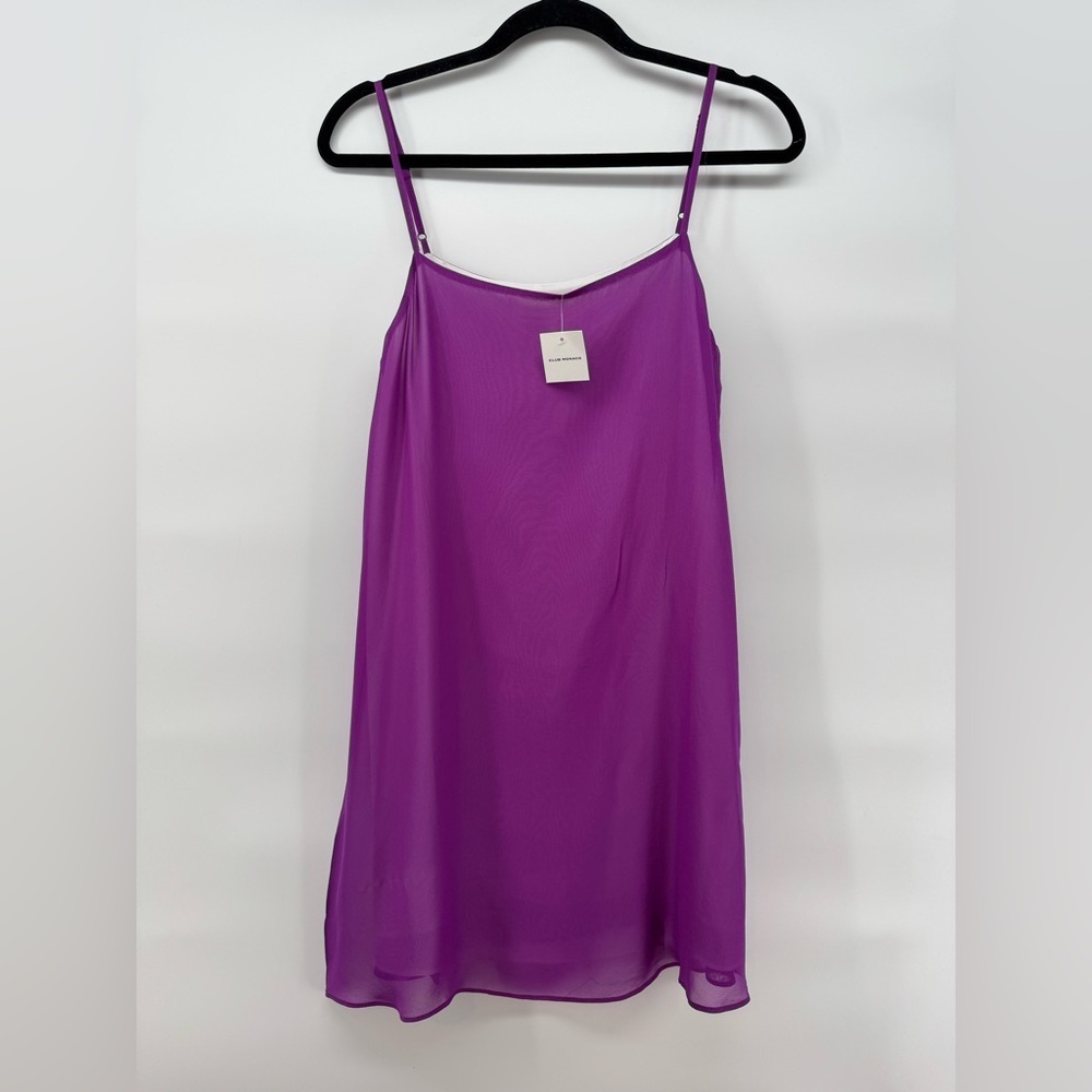 NWT Club Monaco 100% Silk Mini Cloud Dress Purple 4